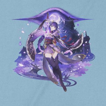  Áo thun Raiden Shogun - Ước Nguyện, Trùm Cuối Game Genshin, Unisex Cotton 100% 2 màu nam nữ 0258 