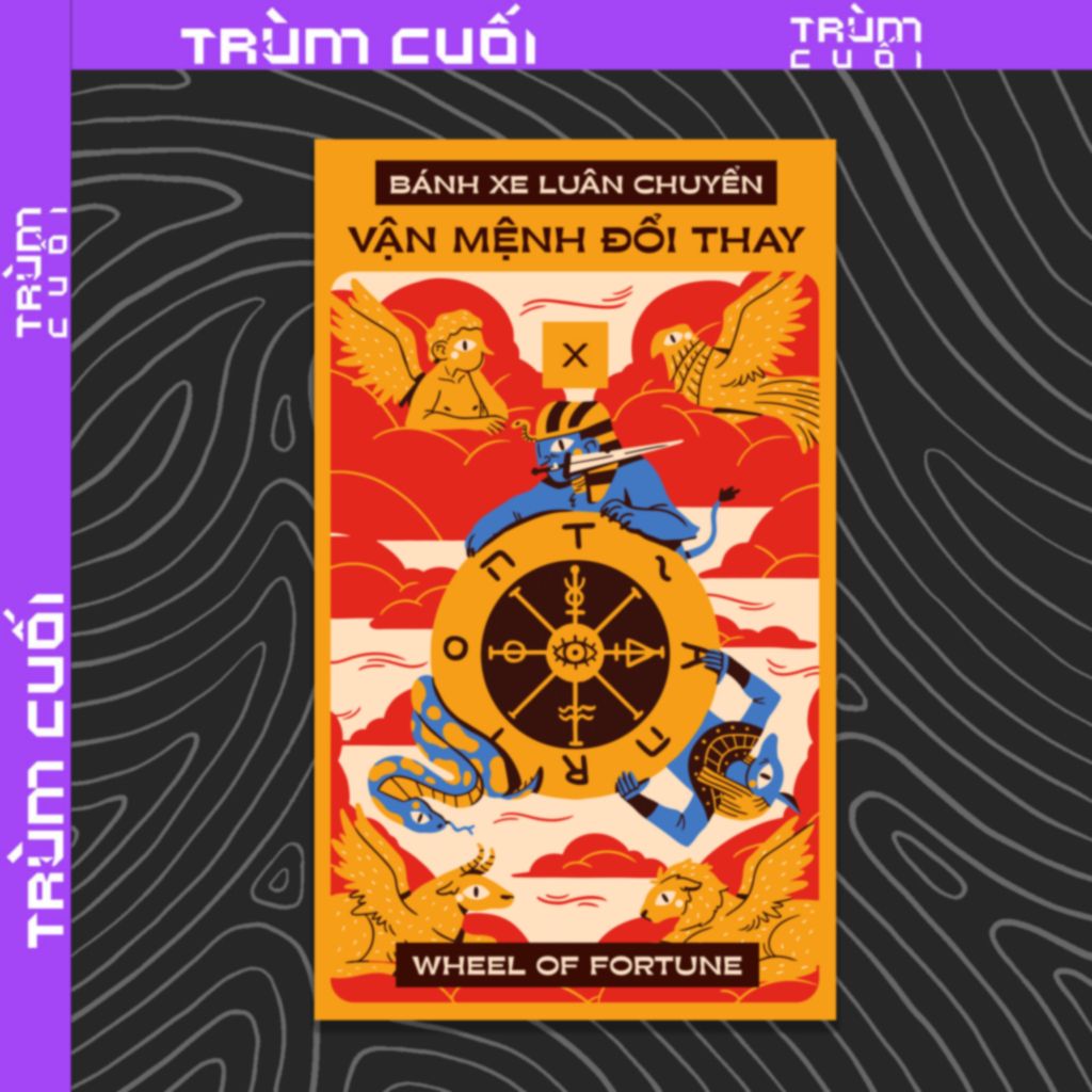  Áo thun Tarot - Wheel of Fortune, Firewood x Trùm Cuối, Unisex Cotton 100% 2 màu nam nữ 0397 