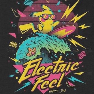  Áo thun Pikachu lướt sóng, Trùm Cuối Anime, Unisex Cotton 100% 2 màu nam nữ 0046 