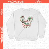  Áo Sweater Chuột Mickey Xmas, Trùm Cuối Cartoon Christmas Festival, Nỉ Bông 100% Unisex nam nữ 0380 