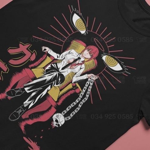 Áo thun Makima - Chainsaw Man Unisex Trùm Cuôi Anime, Cotton 100% 2 màu nam nữ 0034 