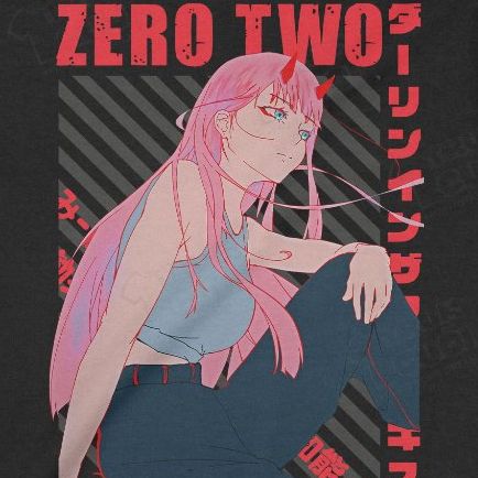 Áo Sweater Zero Two - Darling in the Franxx, Trùm Cuối Manga Anime, Unisex Nỉ Bông 100% 2 màu 0443 