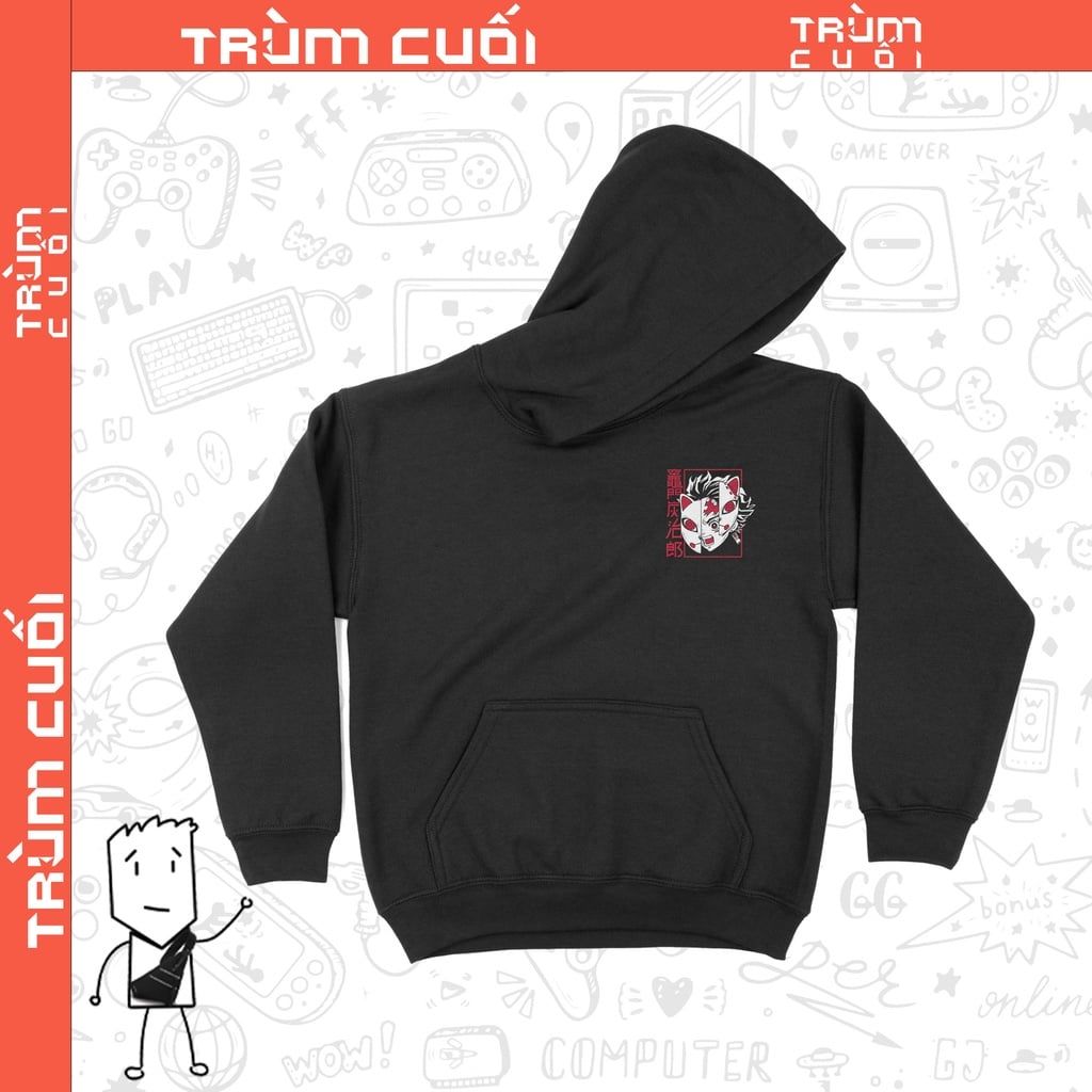  Áo hoodie Tanjiro - Thanh Gươm Diệt Quỷ, Trùm Cuối Anime, Unisex Nỉ Bông 100% 2 màu nam nữ 0227 