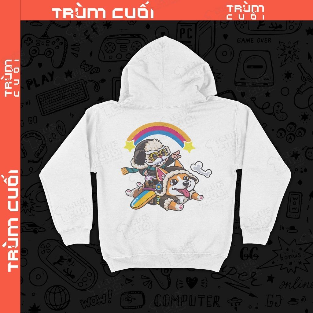  Áo Hoodie Corki Phi Công Corgi, Trùm Cuối Game Liên Minh, Nỉ Bông 100% Unisex nam nữ 0433 