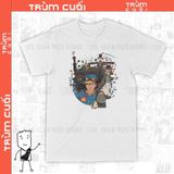  Áo thun Howl' Moving Castle -  Trùm Cuối Anime Ghibli Movie, Cotton 100% 2 màu nam nữ 0105 