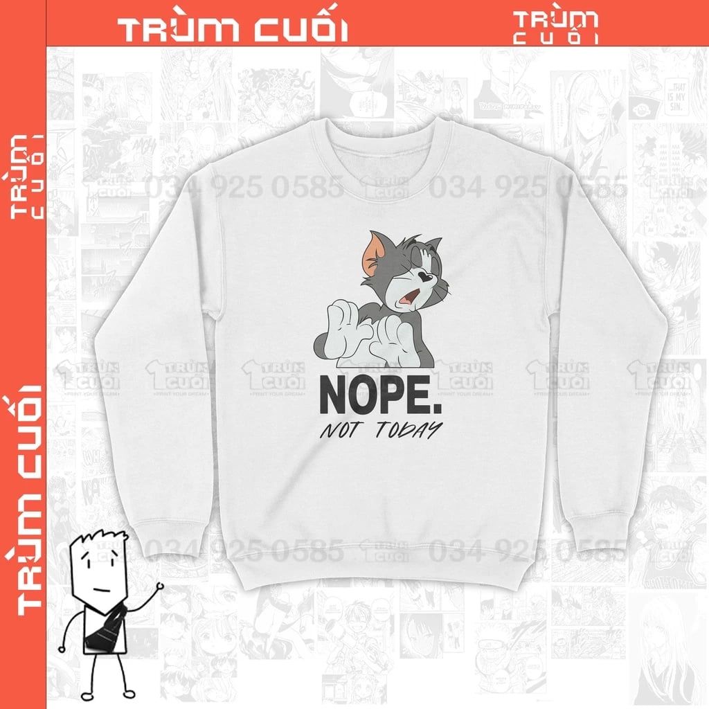  Áo Sweater Mèo Tom Ngán Unisex Trùm Cuối Meme Movie, Nỉ Bông 100% 2 màu nam nữ 0123 