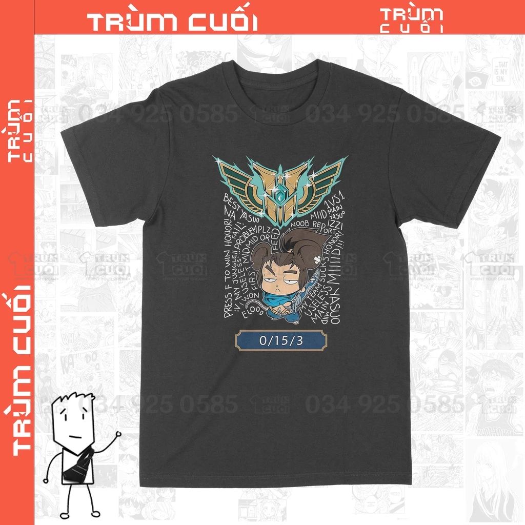  Áo thun Yasuo - Đạo Của Lãng Xẹt, Trùm Cuôi Game Liên Minh, Unisex Cotton 100% 2 màu nam nữ 0096 