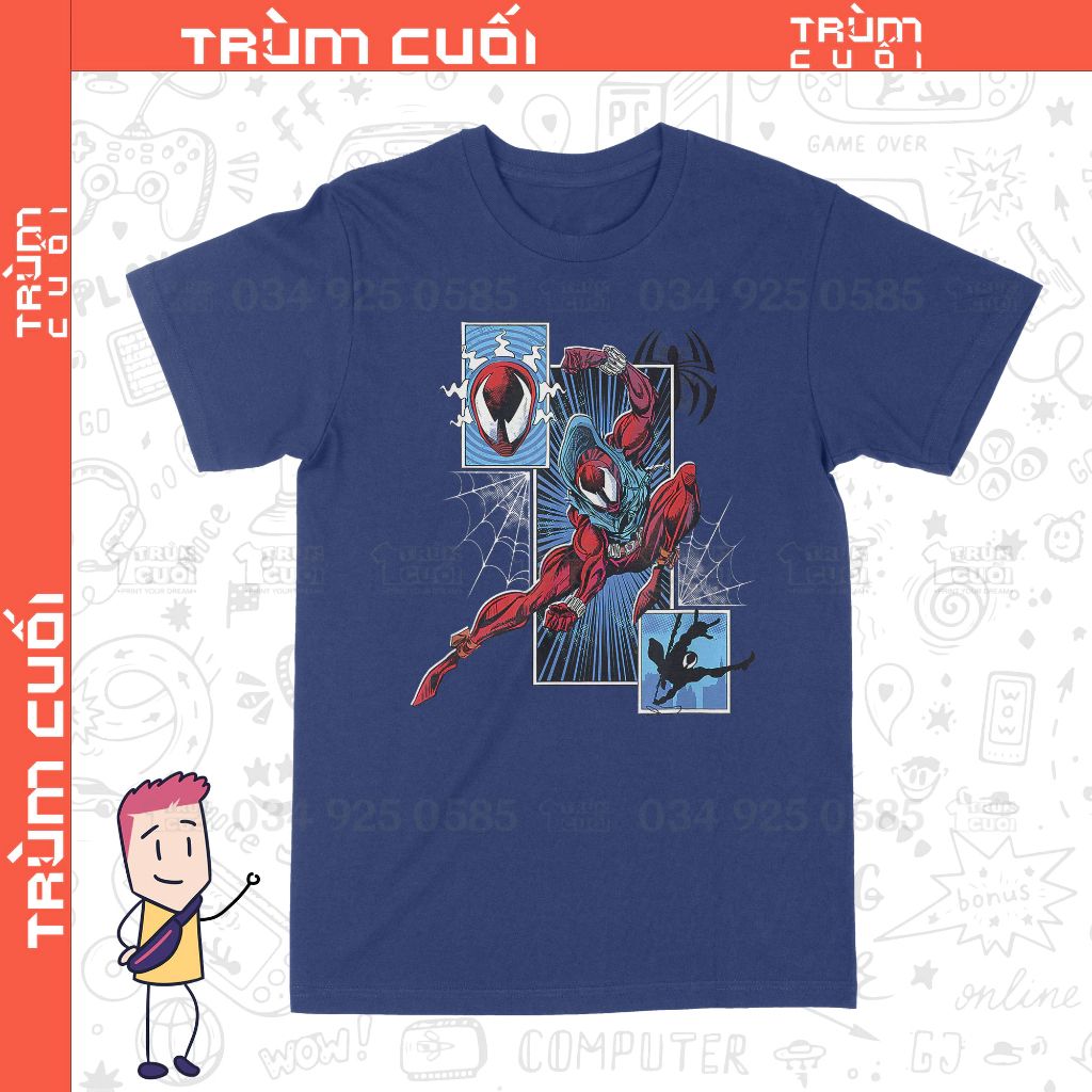  Áo thun Scarlet Spider - Across The Spider-Verse, Trùm Cuối Marvel Cine, Unisex Cotton 100% 2 màu nam nữ 0287 