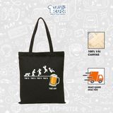  Túi Tote Meme, Trùm Cuối 2025, 100% vải Canvas 35x40 cm - Unisex Nam Nữ 2 màu đen trắng 