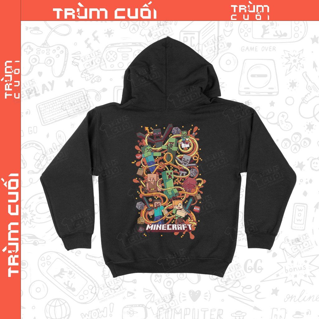  Áo Hoodie Minecraft - Graffity, Trùm Cuối Game, Nỉ Bông 100% Unisex nam nữ 0435 