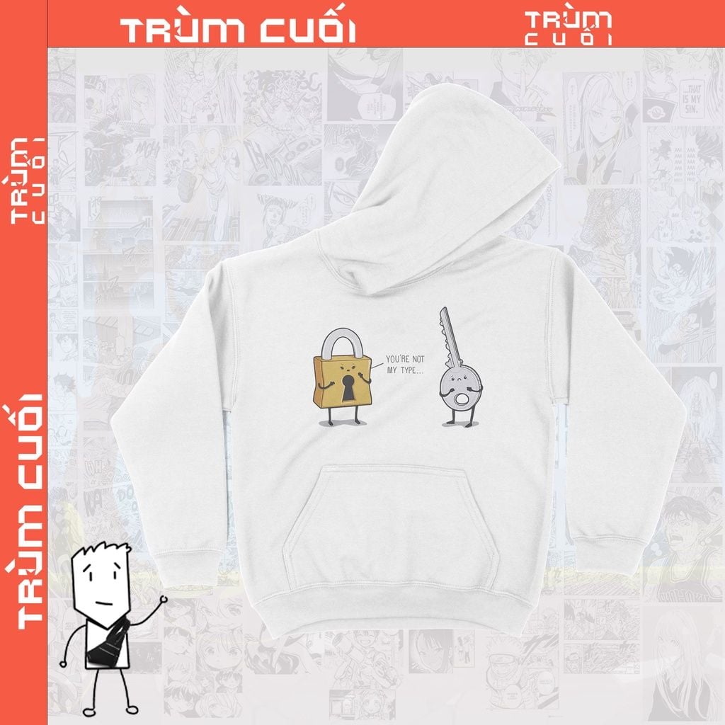  Áo Hoodie Not My Type - Unisex Trùm Cuối Meme Nỉ Bông 100% 2 màu nam nữ 0143 