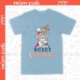  Áo thun Giáng Sinh của Tâm và Gia Huy, Trùm Cuối Cartoon Christmas Festival, Unisex Cotton 100% 2 màu nam nữ 0377 