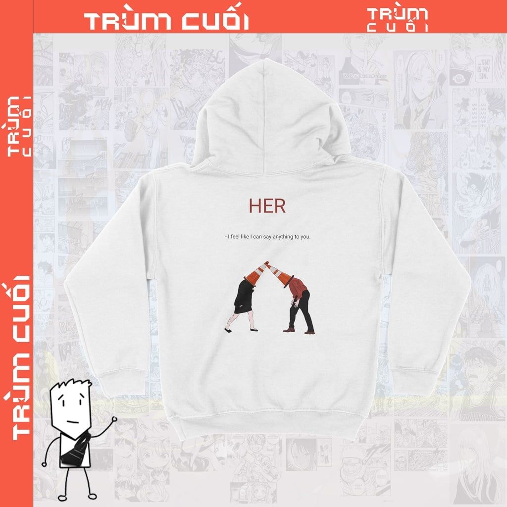  Áo Hoodie HER, Trùm Cuối Cine, Unisex Nỉ Bông 100% 2 màu nam nữ 0089 