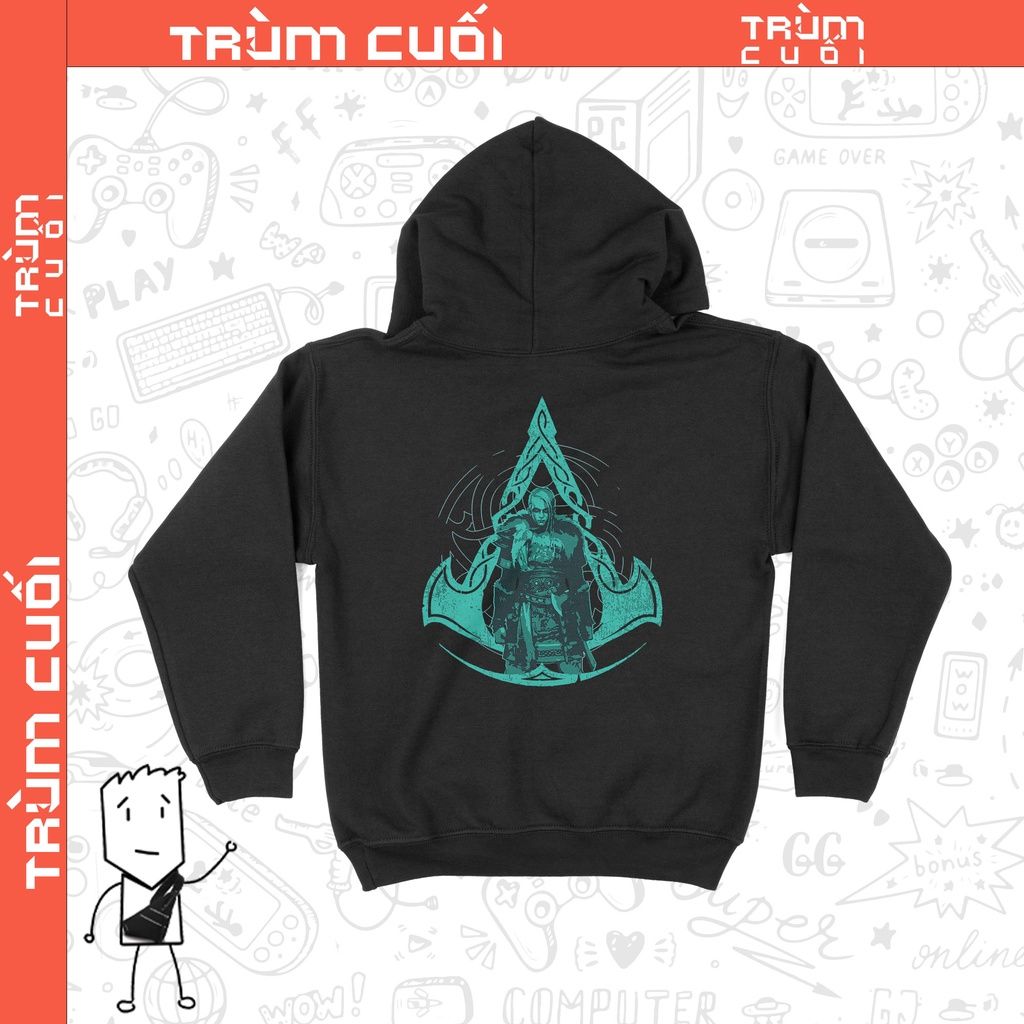  Áo Hoodie Assassin's Creed Valhalla: Eivor,  Trùm cuối Game, Nỉ Bông 100% 2 màu nam nữ 0148 