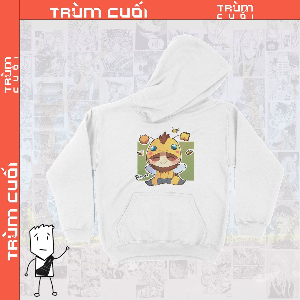  Áo hoodie Teemo Beemo Unisex Trùm Cuối Game, Nỉ Bông 100% 2 màu nam nữ 0097 