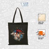  Túi Tote Ghibli, Trùm Cuối 2025, 100% vải Canvas 35x40 cm - Unisex Nam Nữ 2 màu đen trắng 