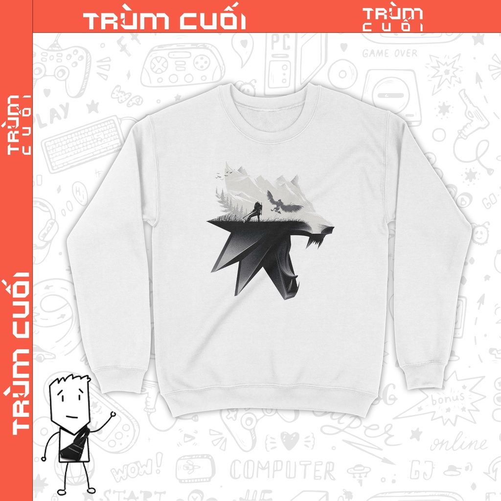  Áo Sweater The Witcher, Trùm Cuối Game, Unisex Nỉ Bông 100% 2 màu nam nữ 0220 