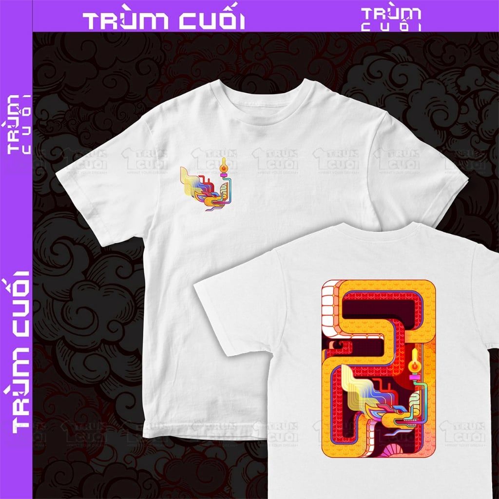  Áo thun 2 mặt Rồng Rắn Bắt Đèn, Trùm Cuối Đăng Hỏa Chi Thần 2024, Unisex Cotton 100% 2 màu nam nữ 0403 