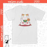  Áo thun Mèo Thần Tài Ngồi Chơi, Trùm Cuối 2023, Unisex Cotton 100% 2 màu nam nữ 0198 