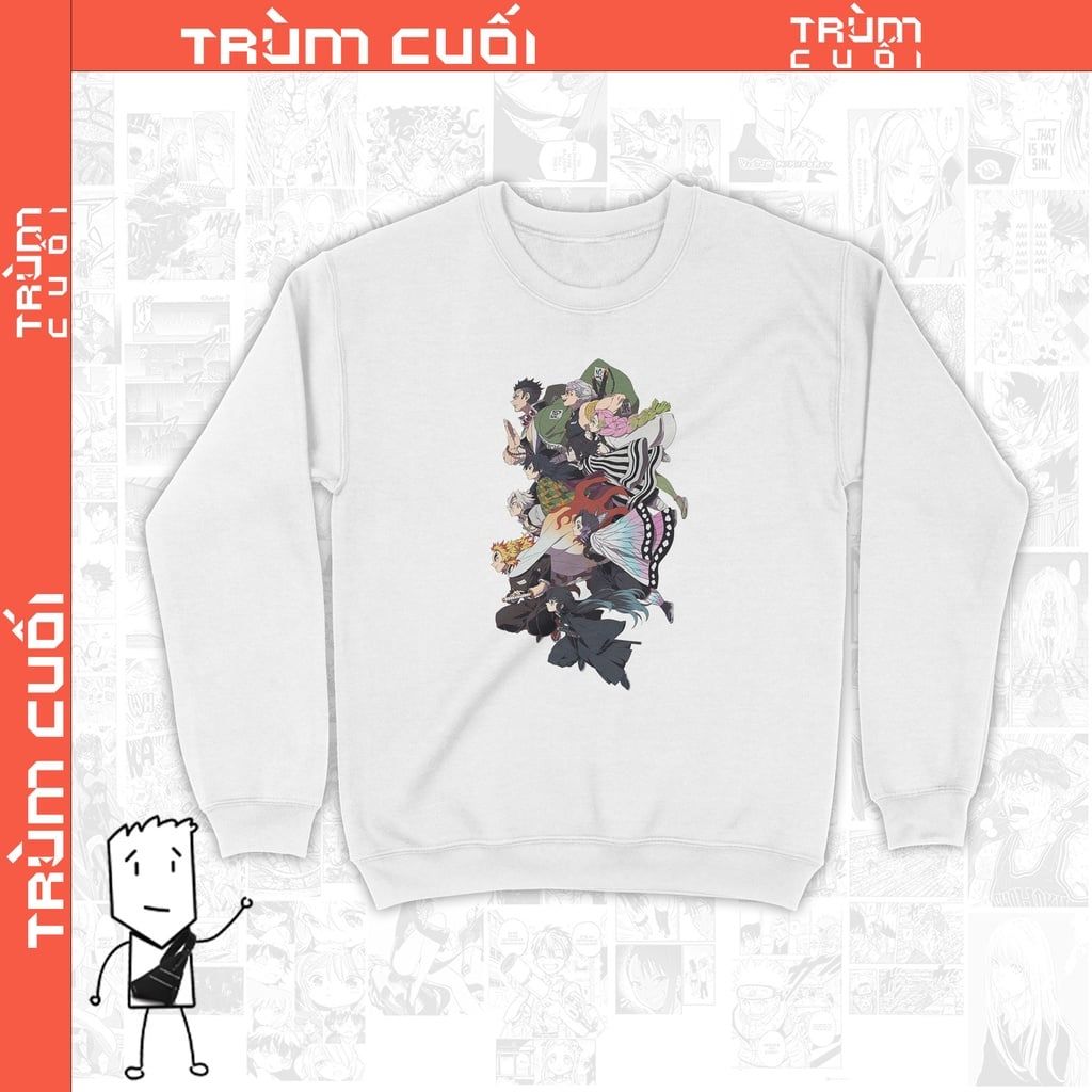  Áo Sweater Cửu trụ - Kimetsu Yaiba Unisex Trùm Cuối Anime, Unisex Nỉ Bông 100% 2 màu nam nữ 0056 