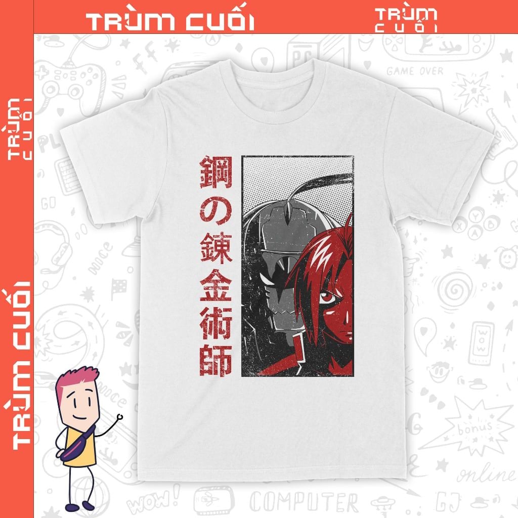  Áo thun Giả Kim Thuật - Fullmetal Alchemist, Trùm Cuối Anime, Cotton 100% 2 màu nam nữ 0327 