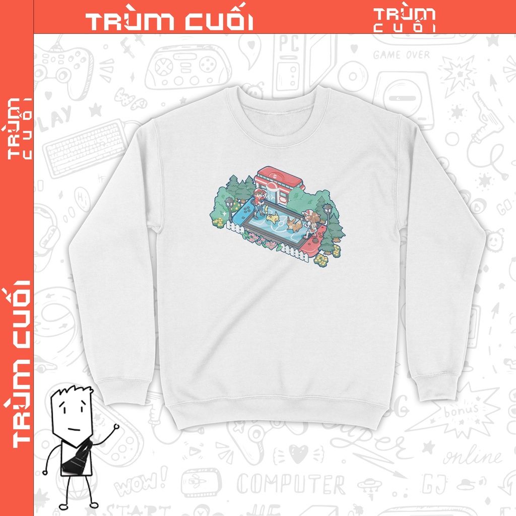  Áo Sweater Pokemon Switch, Trùm Cuối Game, Nỉ Bông 100%, 2 màu nam nữ 0211 