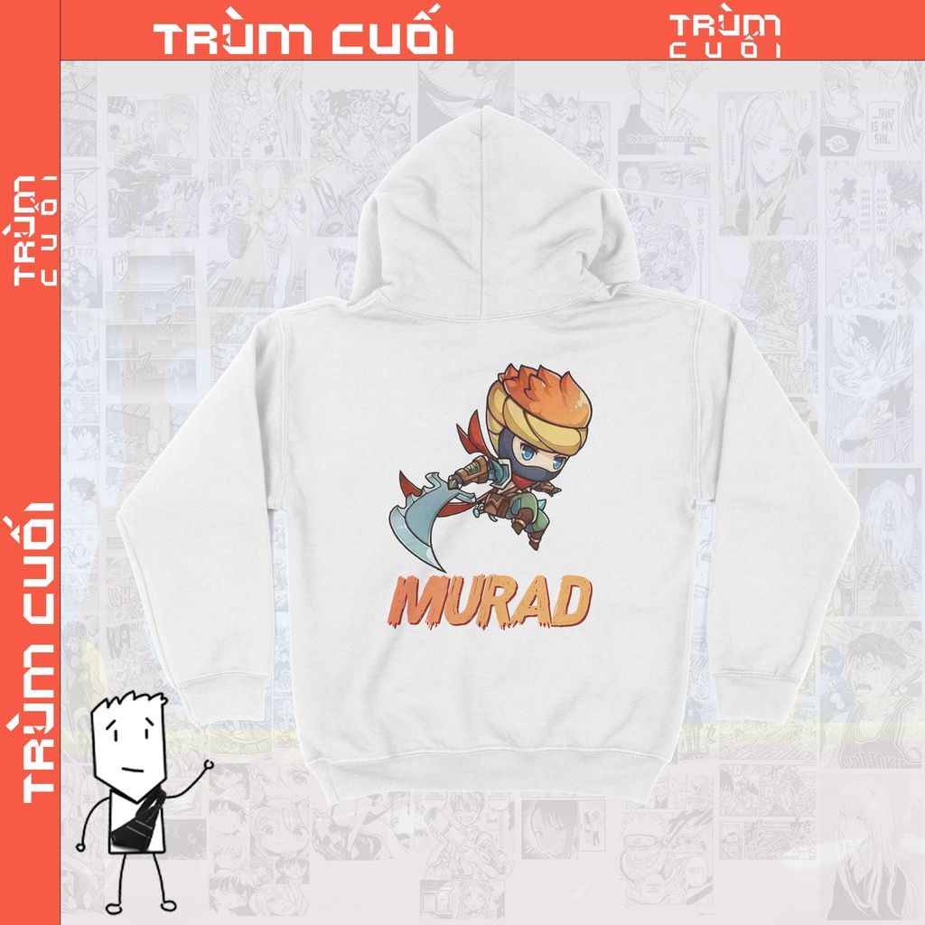  Áo Hoodie Murad chibi - Liên quân, Trùm Cuối Game, Unisex Nỉ Bông 100% 2 màu nam nữ 0029 