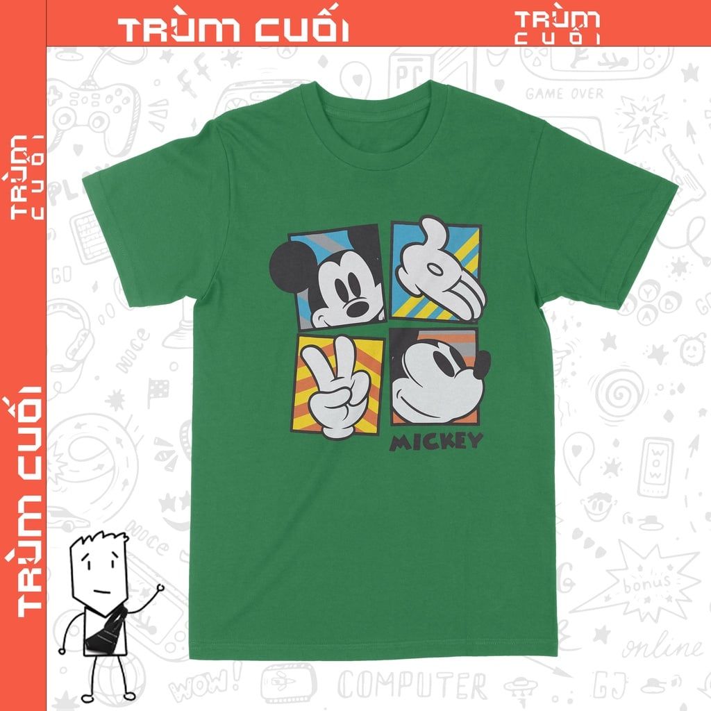  Áo thun Chuột Mickey, Trùm Cuối Cine, Cotton 100% 2 màu nam nữ 0203 