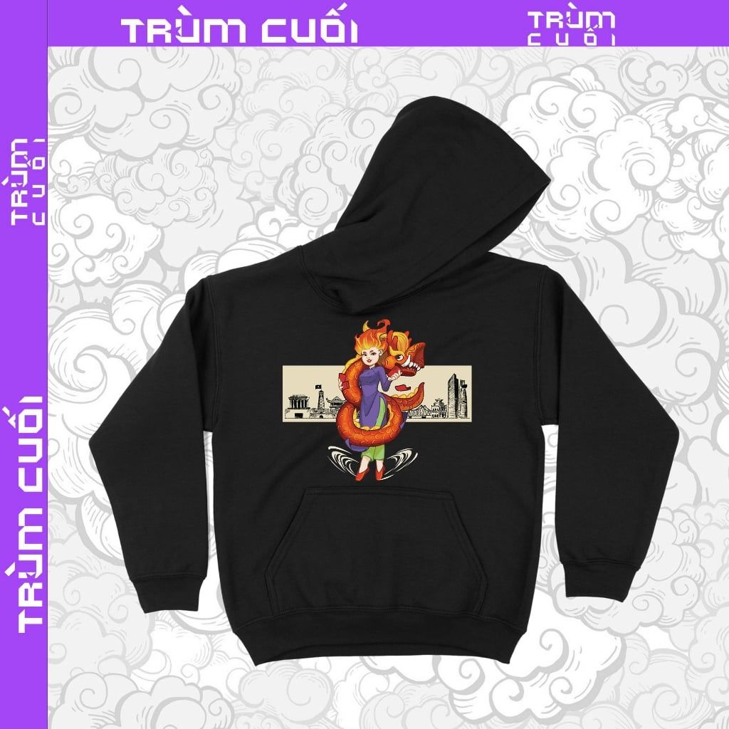  Áo hoodie Long Nữ Tân Thời, Trùm Cuối Đăng Hỏa Chi Thần 2024, Nỉ bông 100% 2 màu nam nữ 0406 