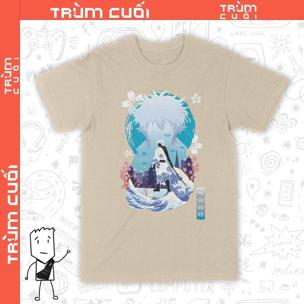  Áo thun Gintama - Gintoki Sakata, Trùm Cuối Anime, Unisex Cotton 100% 6 màu nam nữ 0330 