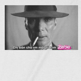  Áo thun Mua Vé Barbie x Oppenheimer, Trùm Cuối Movie Meme, Unisex Cotton 100% 2 màu nam nữ 0291 