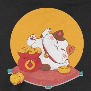  Áo Hoodie Mèo Thần Tài Nằm Thảnh Thơi, Trùm Cuối 2023, Cotton 100% 2 màu nam nữ 0197 