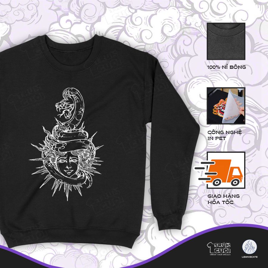  Áo sweater Huyễn Xà, Trùm Cuối x Đăng Hoả Chi Thần - Tết 2025, Nỉ Bông 100% Unisex nam nữ 