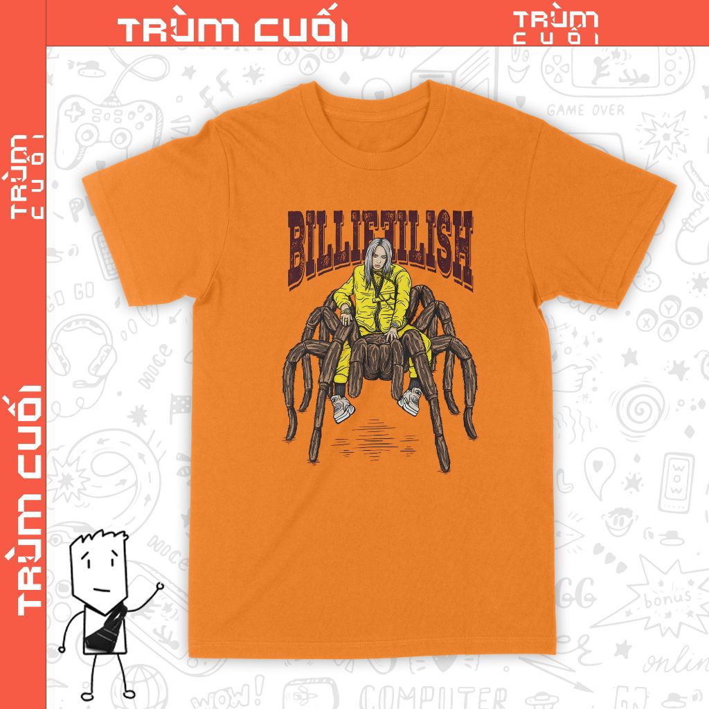  Áo thun Billie Eilish, Trùm Cuối Thần tượng âm nhạc, Unisex Cotton 100% 2 màu nam nữ 0265 