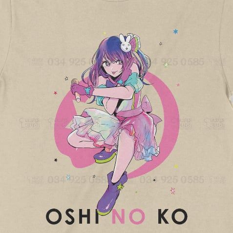 Áo thun Ai Hoshino - Oshi no Ko, Trùm Cuối Anime, Unisex  Cotton 100% 2 màu nam nữ 0271 