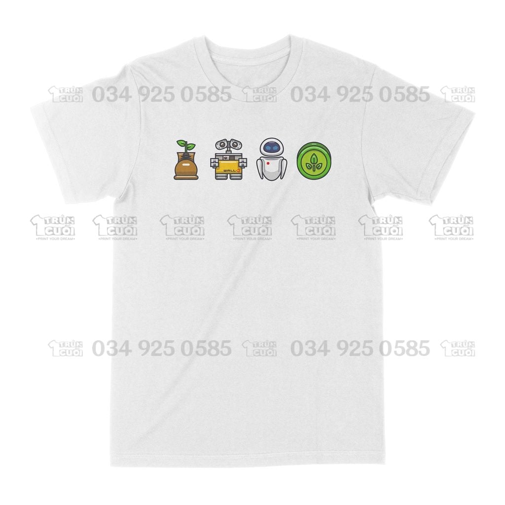  Áo thun Wall E, Trùm Cuối Cartoon, Unisex Cotton 100% 2 màu nam nữ 0037 