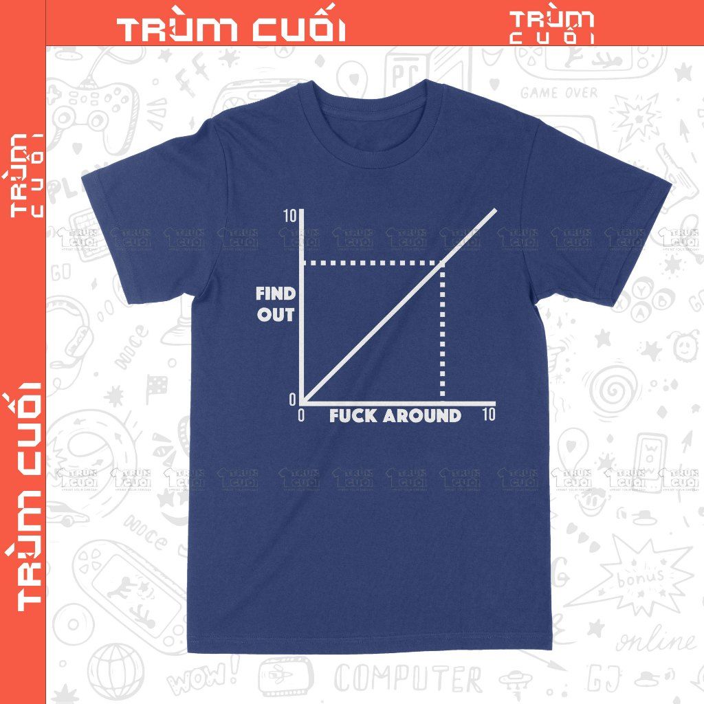  Áo thun fuck around and find out, Trùm Cuối Meme, Unisex Cotton 100% 2 màu nam nữ 0420 