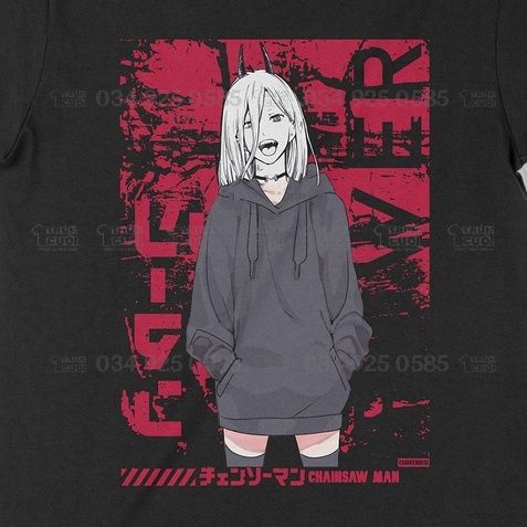  Áo thun Power - Huyết quỷ Chain Saw Man Unisex Trùm Cuối Anime, Cotton 100% 2 màu nam nữ 0018 