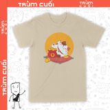  Áo thun Mèo Thần Tài Nằm Thảnh Thơi, Trùm Cuối 2023, Unisex Cotton 100% 2 màu nam nữ 0197 