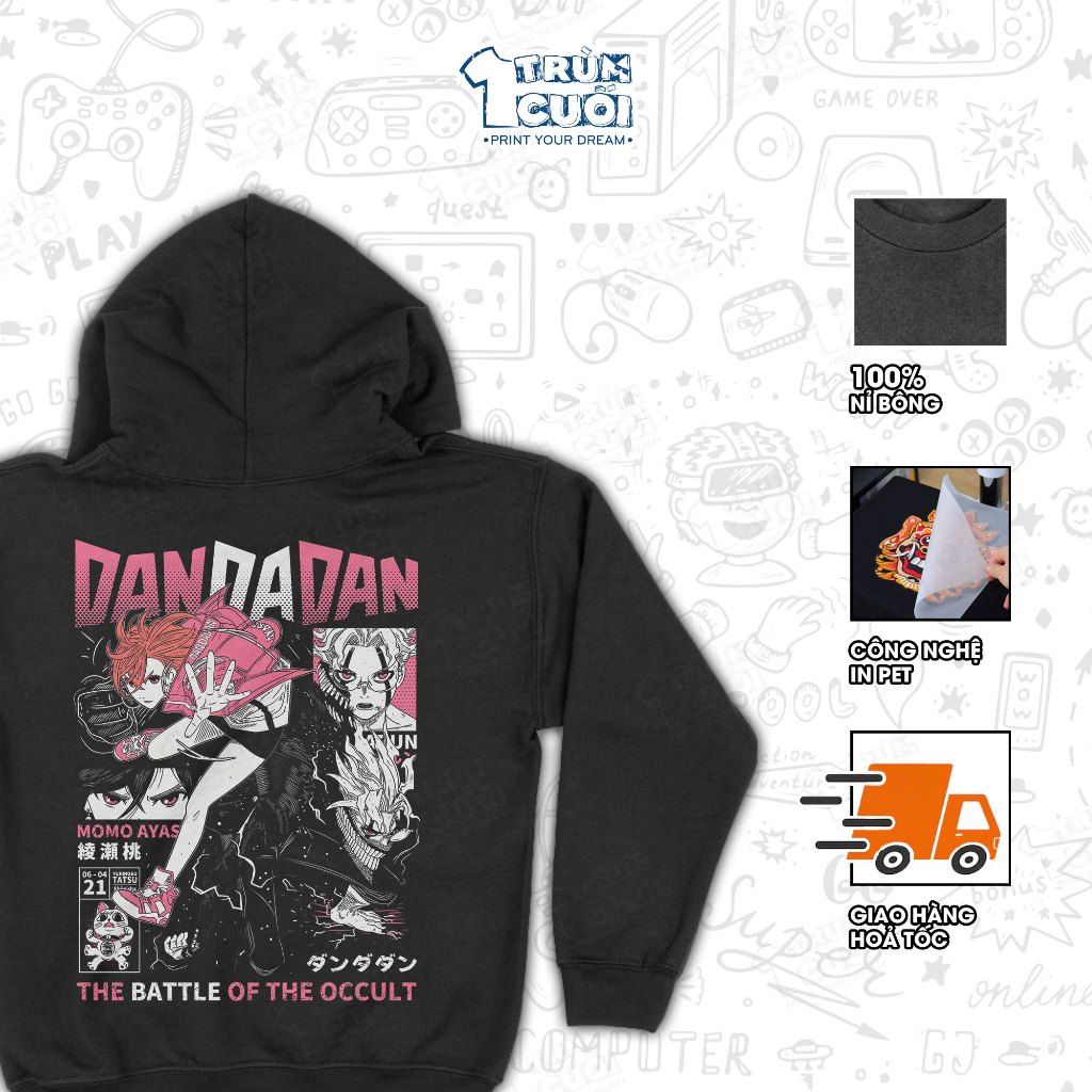  Áo hoodie Dandadan - The Battle Of The Occult, Trùm Cuối Manga Anime, Nỉ Bông 100% Unisex nam nữ 0454 