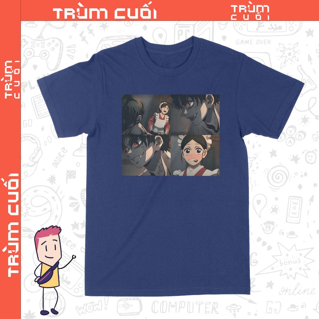  Áo thun Muzan hoá quỷ, Trùm Cuối Anime Movie, Unisex Cotton 100% 2 màu nam nữ 0296 