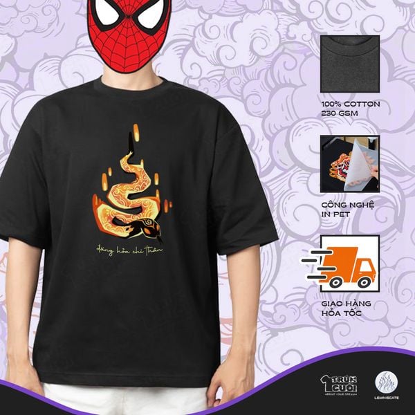  Áo thun oversize Đăng Hoả Chi Thần 2025, Trùm Cuối x Đăng Hoả Chi Thần - Tết 2025, Unisex Cotton 100% 