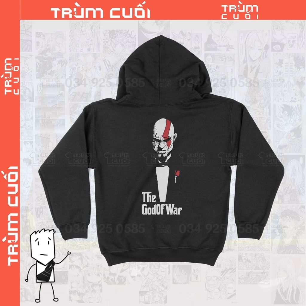  Áo Hoodie God of War, Trùm Cuối Thần Thoại, Unisex Nỉ Bông 100% 2 màu nam nữ 0083 