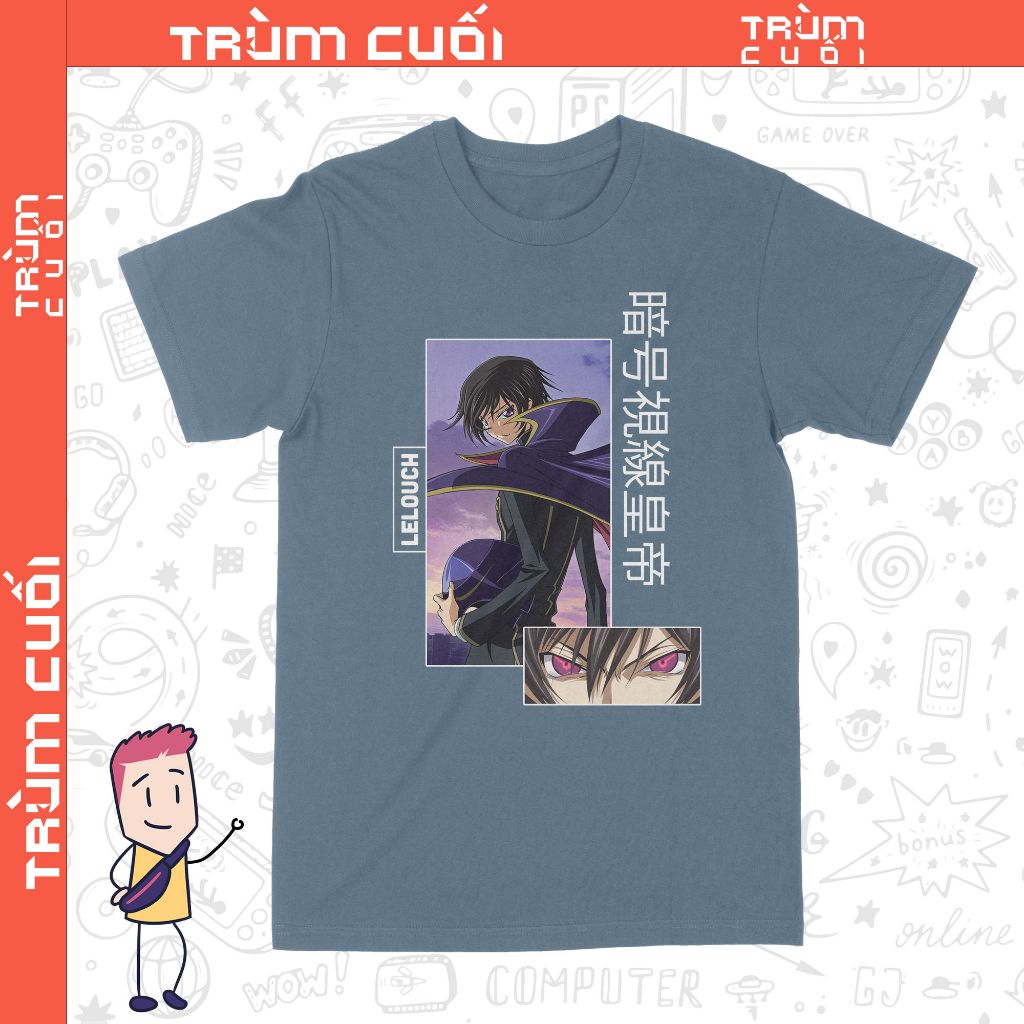  Áo thun Lelouch - Code Geasss, Trùm Cuối Anime, Unisex Cotton 100% 6 màu nam nữ 0333 