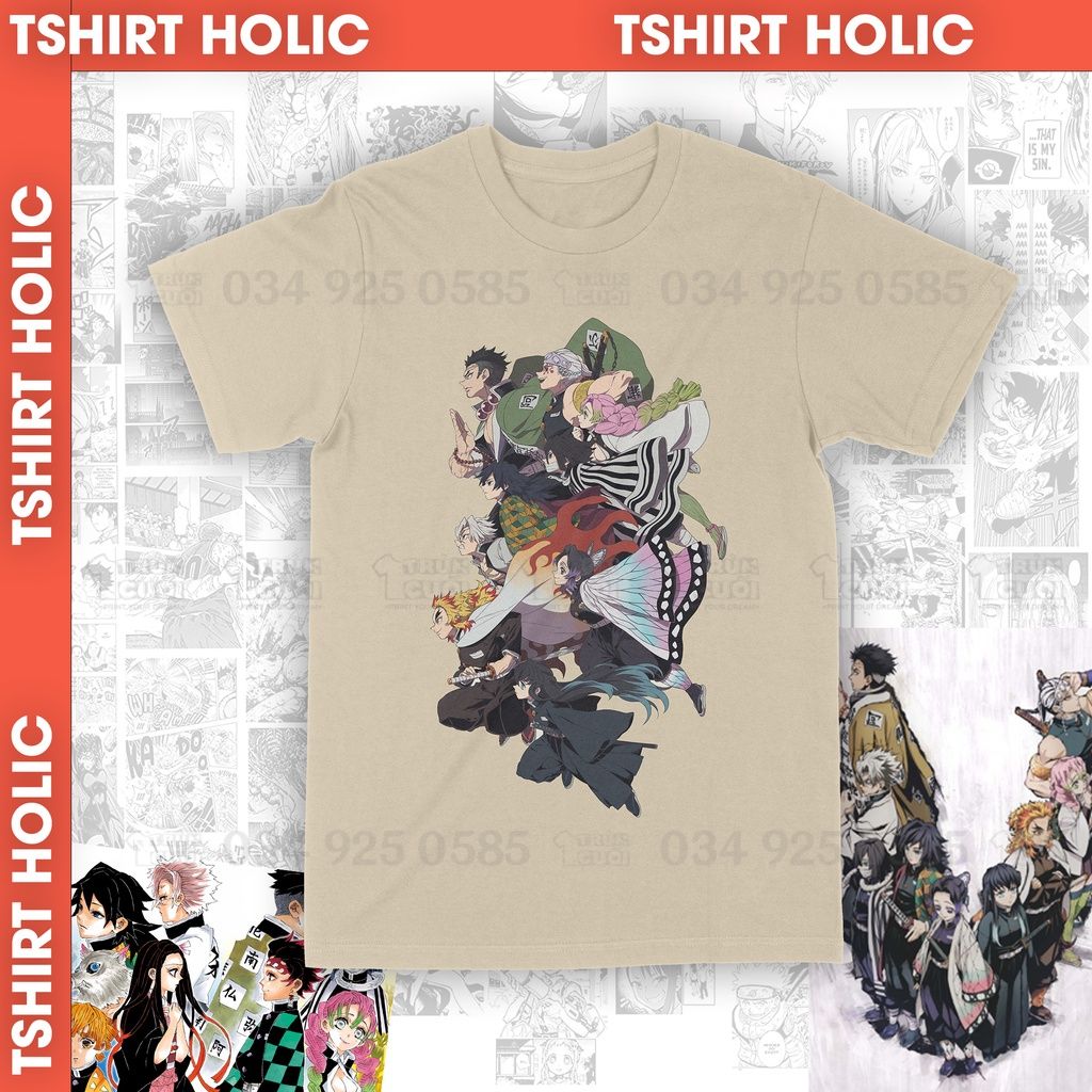  Áo thun Cửu trụ - Kimetsu Yaiba Unisex Trùm Cuối Anime, Cotton 100% 2 màu nam nữ 0056 