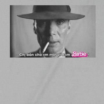  Áo thun Mua Vé Barbie x Oppenheimer, Trùm Cuối Movie Meme, Unisex Cotton 100% 2 màu nam nữ 0291 