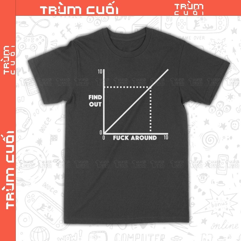  Áo thun fuck around and find out, Trùm Cuối Meme, Unisex Cotton 100% 2 màu nam nữ 0420 