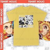  Áo thun Rengoku Kyojuro - Kimetsu No Yaiba, Trùm Cuối Anime, Unisex Cotton 100% 2 màu nam nữ 0048 