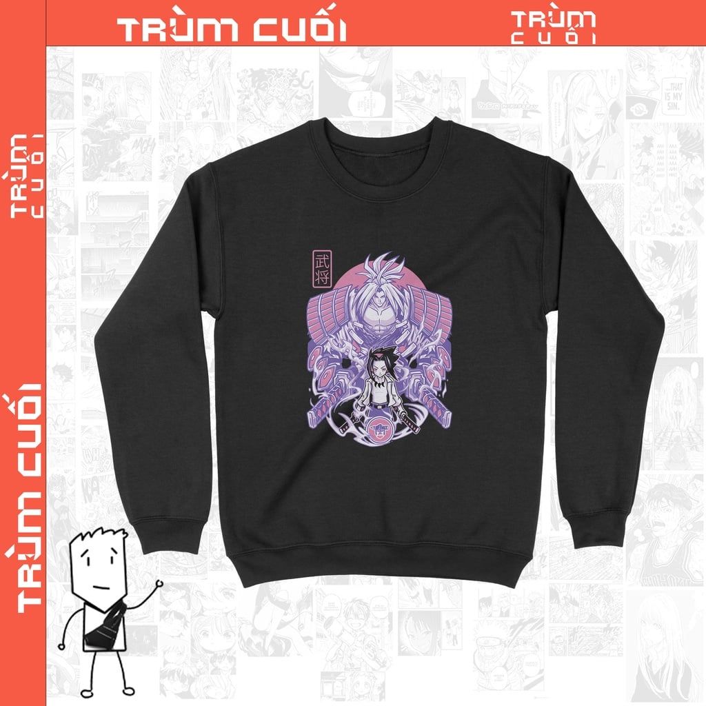  Áo Sweater Shaman King, Trùm Cuối Manga Anime, Unisex Nỉ Bông 100% 2 màu nam nữ 0064 