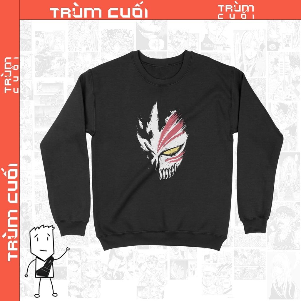  Áo Sweater Mặt nạ quỷ Ichigoo - Unisex Trùm Cuối Anime,  Nỉ Bông 100% 2 màu nam nữ 0016 
